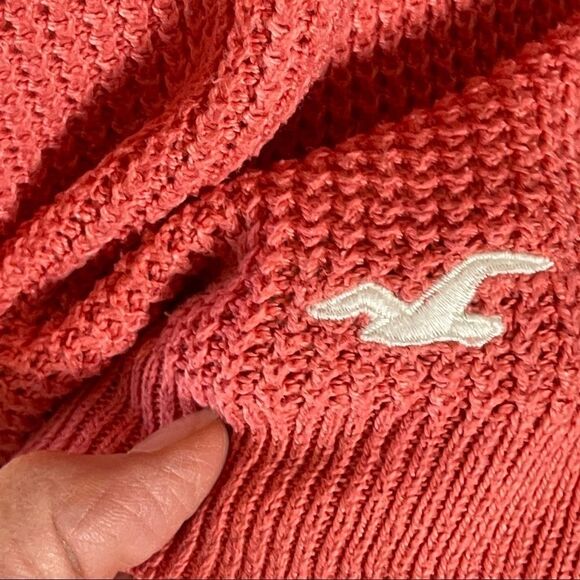 Hollister Scoop Neck Cotton Blend Orange Sweater-Small - Picture 5 of 10